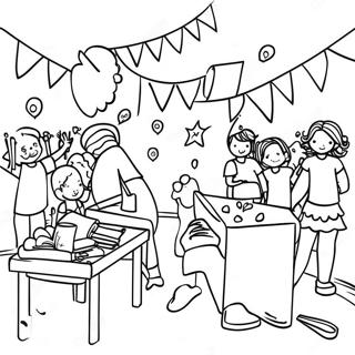 Halaman Mewarnai Pesta Liburan Sekolah Yang Berwarna Warni 90197-30265