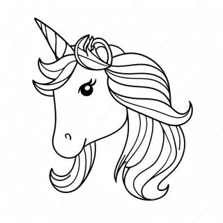 Halaman Mewarnai Unicorn Berkilau Dengan Surai Pelangi 90248-30303