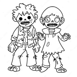 Halaman Mewarnai Kostum Zombie Yang Menyeramkan 90637 30601