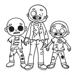 Halaman Mewarnai Kostum Zombie Yang Menyeramkan 90637 30603