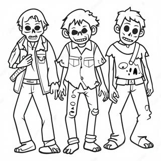 Halaman Mewarnai Kostum Zombie Yang Menyeramkan 90637 30604