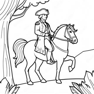 Halaman Mewarnai George Washington Di Atas Kuda 90714-30665