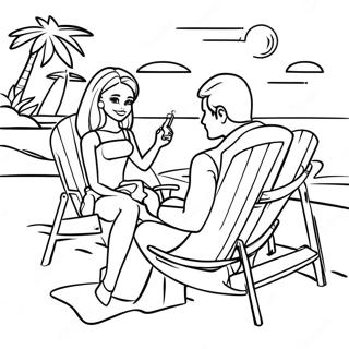 Halaman Mewarnai Barbie Dan Ken Di Pantai 90866-30781