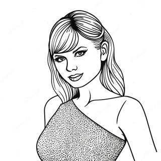 Halaman Mewarnai Taylor Swift Dalam Gaun Berkilau 90944 30842