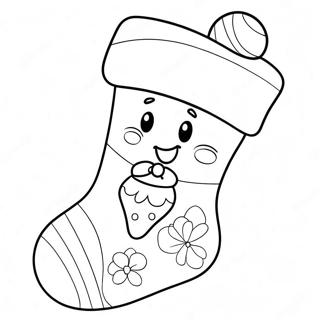 Halaman Mewarnai Stoking Natal Lucu 91432 31290