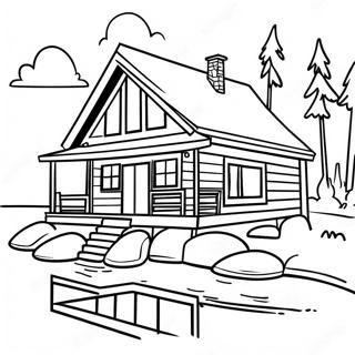 Halaman Mewarnai Kabin Di Tepian Danau Yang Cerah 91790 31580