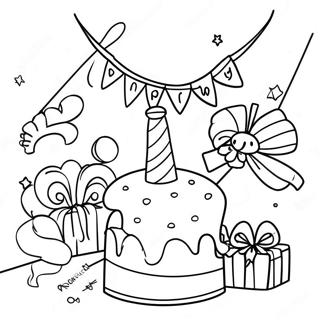 Halaman Mewarnai Adegan Pesta Ulang Tahun Menawan 91993 31736