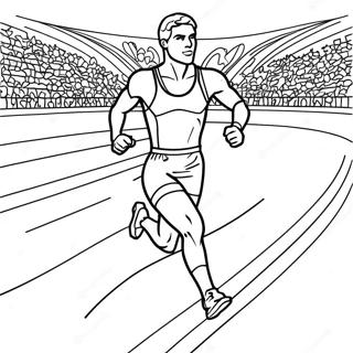 Halaman Mewarnai Atlet Olimpiade Berlari 92788-32347