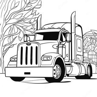 Halaman Mewarnai Truk Semi Peterbilt Dalam Aksi 93071-32575