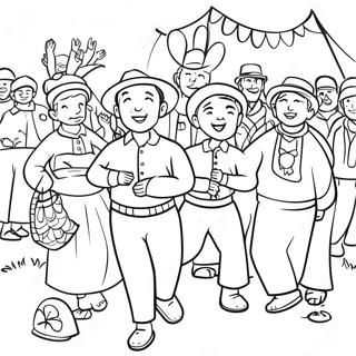 Halaman Mewarnai Festival Tradisional Di Pedesaan 93459 32879