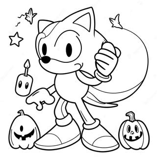 Sonic Halloween Halaman Mewarnai