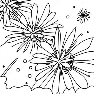 Halaman Mewarnai Kembang Api Tahun Baru Yang Berwarna Warni 93560-32949