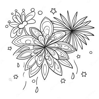 Halaman Mewarnai Kembang Api Tahun Baru Yang Berwarna Warni 93560-32952