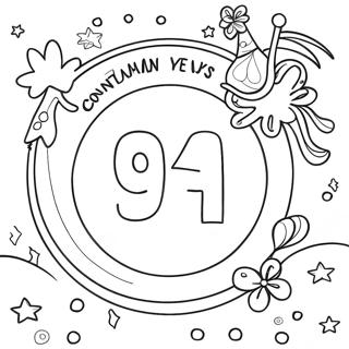 Halaman Mewarnai Hitung Mundur Malam Tahun Baru Yang Berkilau 93562-32959