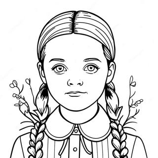 Wednesday Addams Halaman Mewarnai