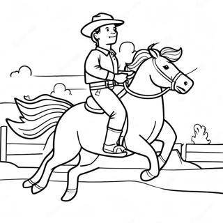 Halaman Mewarnai Koboi Menunggang Bronco 93714-33068