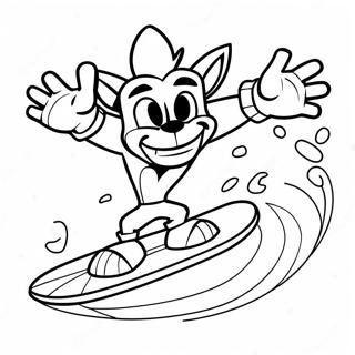 Halaman Mewarnai Crash Bandicoot Berselancar 93871 33197