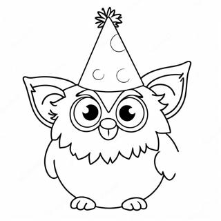 Furby Dengan Topi Pesta Halaman Mewarnai 94103-33378