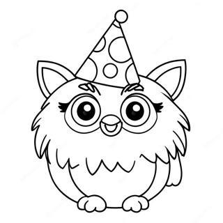 Furby Dengan Topi Pesta Halaman Mewarnai 94103-33380