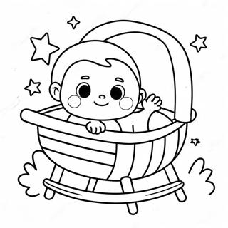 Halaman Mewarnai Bayi Menggemaskan Di Tempat Tidur 94282-33510