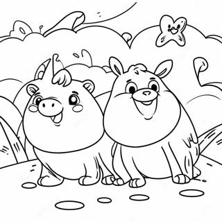 Halaman Mewarnai Hewan Bahagia Dari Film Migrasi 94333-33623