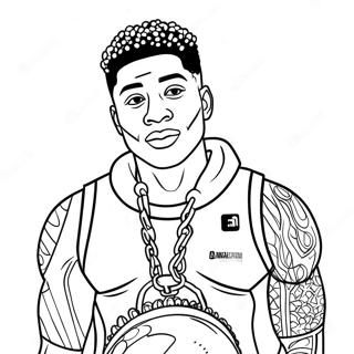 Halaman Mewarnai Nba Youngboy Dengan Pakaian Keren 94463-33716