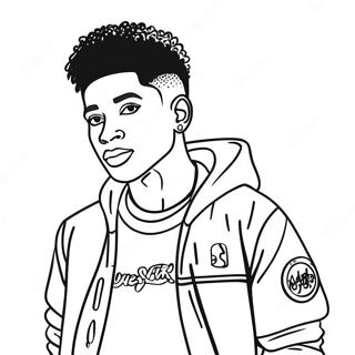 Halaman Mewarnai Nba Youngboy Dengan Pakaian Keren 94463-33854
