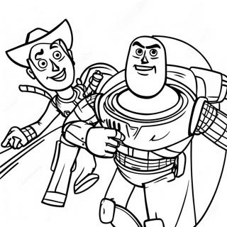 Halaman Mewarnai Petualangan Woody Dan Buzz Lightyear 94565-33923