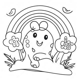 Halaman Mewarnai Teman Pelangi Merah Ceria 94616 33963