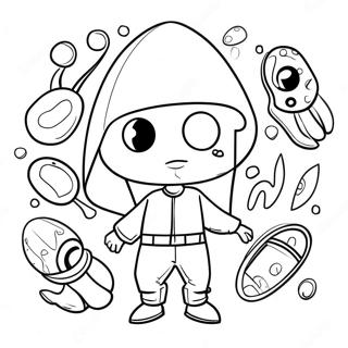 Halaman Mewarnai Penjaga Bertopeng Permainan Cumi 94799 34109