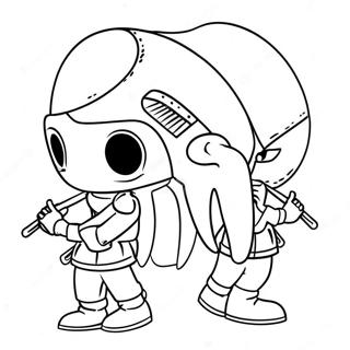 Halaman Mewarnai Penjaga Bertopeng Permainan Cumi 94799 34111