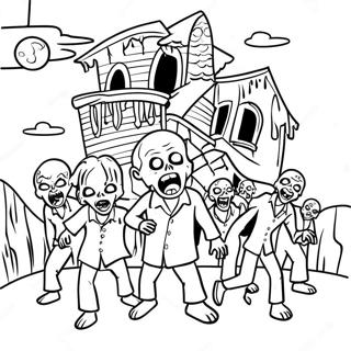 Halaman Mewarnai Zombie Di Rumah Hantu 95109-34353