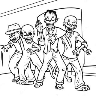 Halaman Mewarnai Zombie Di Rumah Hantu 95109-34354