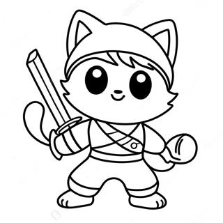 Halaman Mewarnai Kucing Ninja Yang Petualang 95465-34635