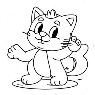 Halaman Mewarnai Kucing Mario Yang Ceria Di Dunia Kartun 95617-34789