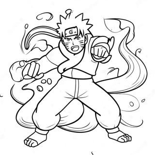 Halaman Mewarnai Naruto Bertransformasi Menjadi Sembilan Ekor 95641-34805