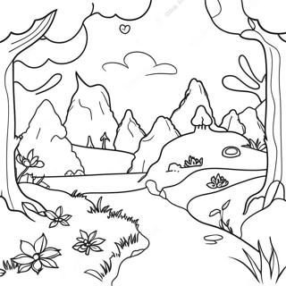 Halaman Mewarnai Lanskap Fantasi Yang Unik 9584 1365