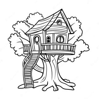 Halaman Mewarnai Rumah Pohon 96050-35114
