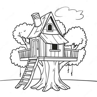 Halaman Mewarnai Rumah Pohon 96050-35115