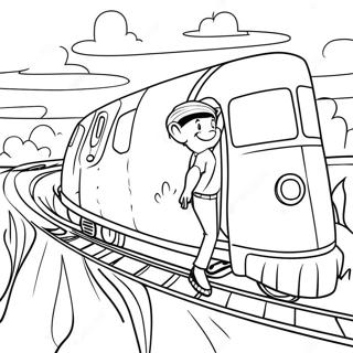 Halaman Mewarnai Jake Berselancar Di Atas Kereta 96208 35244