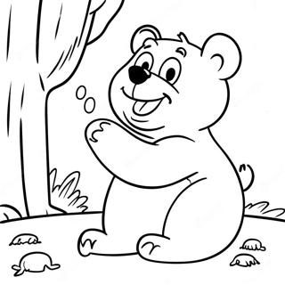 Halaman Mewarnai Grizzy Si Beruang Bermain Dengan Lemmings 96388 35380