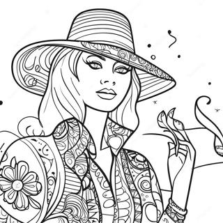 Halaman Mewarnai Fashion 70 An Yang Funky 96673-35607