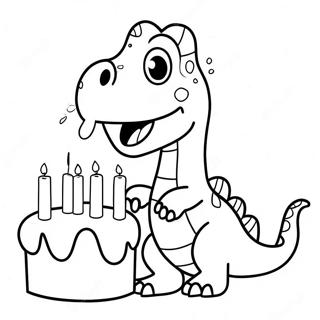 Gambar Mewarnai Dinosaurus Lucu Yang Mematikan Lilin 96803-35711