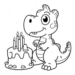 Gambar Mewarnai Dinosaurus Lucu Yang Mematikan Lilin 96803-35712