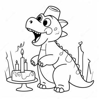 Gambar Mewarnai Dinosaurus Lucu Yang Mematikan Lilin 96803-35878