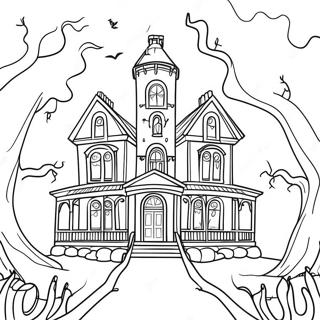 Halaman Mewarnai Rumah Hantu Disney Yang Menyeramkan 96851 35737