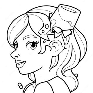 Halaman Mewarnai Ice Spice Dengan Rambut Berwarna Warni 97133-36125