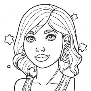 Halaman Mewarnai Ice Spice Dengan Rambut Berwarna Warni 97133-36126