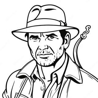 Halaman Mewarnai Indiana Jones Dengan Cambuk Halaman Mewarnai