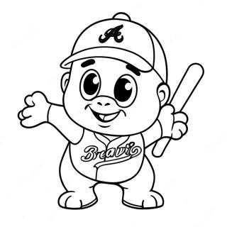 Halaman Mewarnai Maskot Atlanta Braves Yang Imut 97492-36402